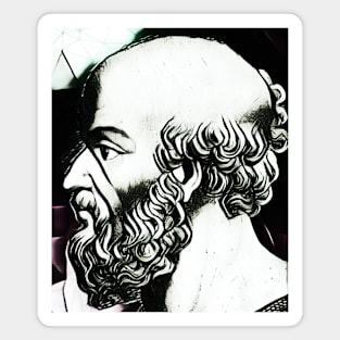 Eratosthenes of Cyrene Black and White Portrait | Eratosthenes of Cyrene Artwork 3 Magnet